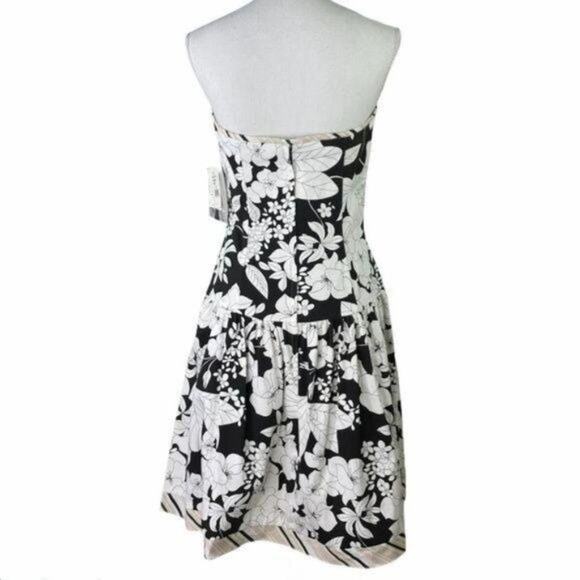 Vintage 1980s Jessica McClintock Floral Strapless Dress Fit & Flare 10 NWT - Picture 5 of 9